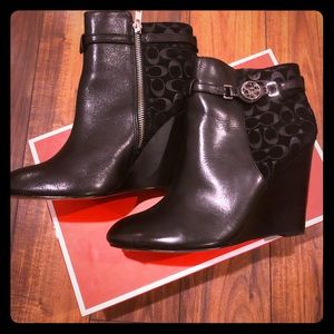 Coach Wedge Ankle Boots